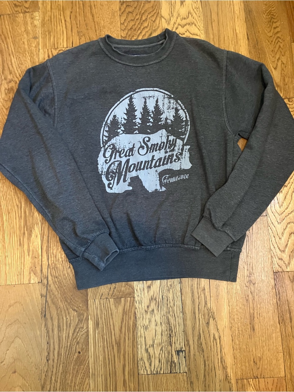 Pacific & Co Sweatshirt Great Smoky Mountains TN S Small Used Good Gray Fade